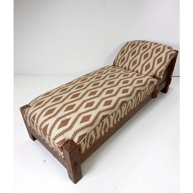 Arts & Crafts Antique Arts & Crafts Mission Oak Chaise Lounge Daybed For Sale - Image 3 of 10