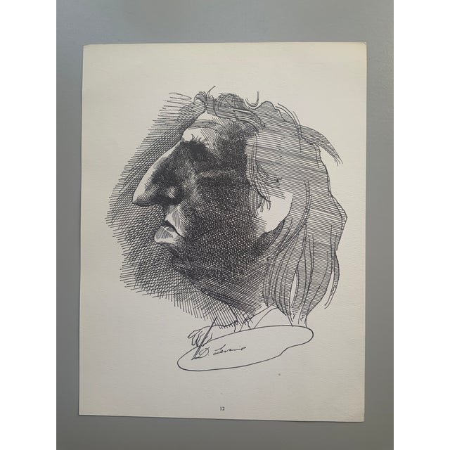 1974 Print Portfolio of Artists Caricatures by David Levine - Set of 14 For Sale - Image 17 of 18