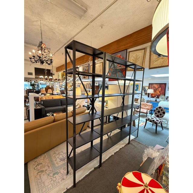 Black Industrial Metal Shelving Unit For Sale - Image 8 of 12