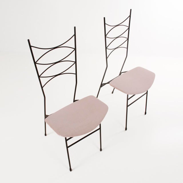 French Velvet Chairs, 1950s, Set of 2 For Sale - Image 3 of 11