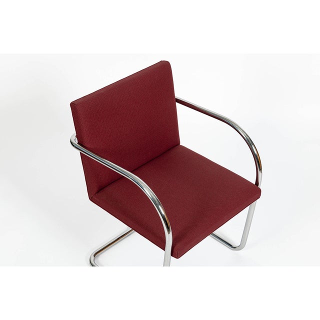 Pair Mid-Century Red Brno Armchairs by Mies Van Der Rohe for Knoll, 1983 For Sale - Image 11 of 18