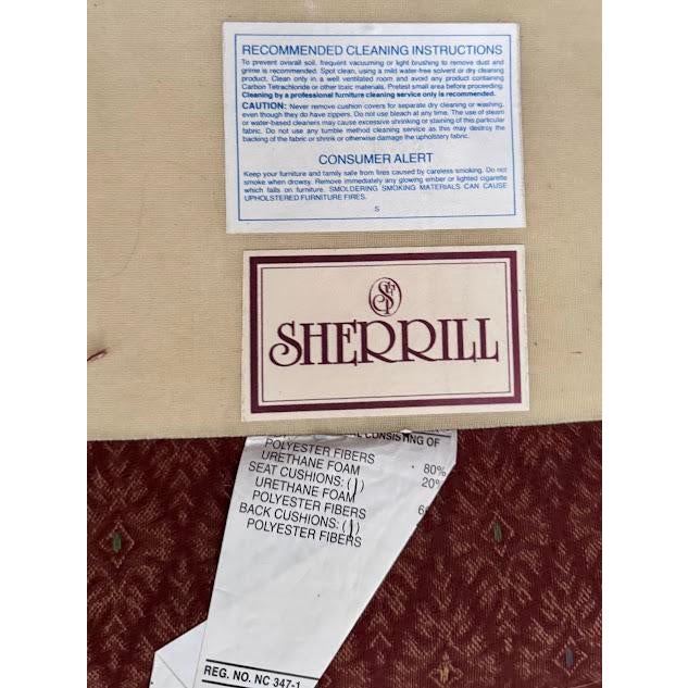1990s Vintage Sherrill Furniture Traditional Roll Arm Club Chair & Ottoman Set - 2 Pieces For Sale - Image 11 of 11