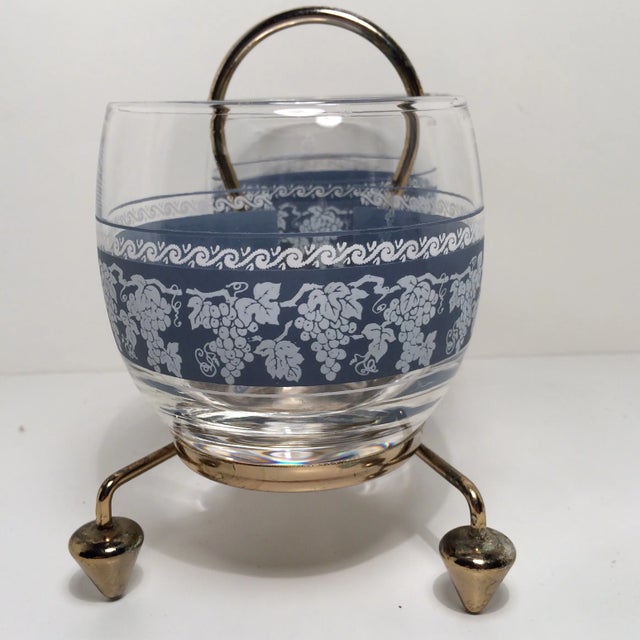 Mid-Century Modern Mid-Century Creamer and Sugar with Grape Design in Caddie For Sale - Image 3 of 11