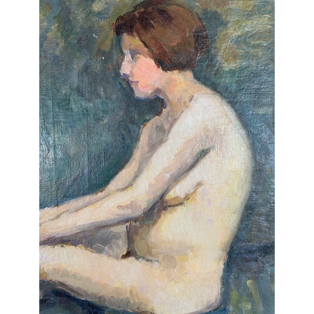 French School Artist, Seated Nude, Early 20th Century, Oil Painting on Canvas, Framed For Sale - Image 8 of 12