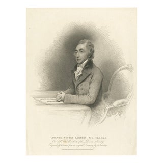 After Henry Edridge, Aylmer Bourke Lambert Portrait, Stipple Engraving, 1810 For Sale