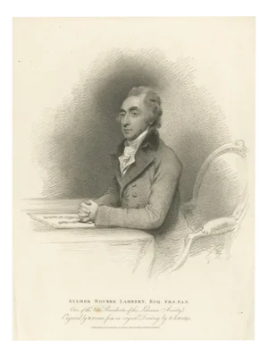After Henry Edridge, Aylmer Bourke Lambert Portrait, Stipple Engraving, 1810