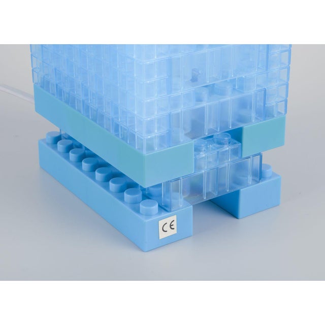 Scandinavian Table Lamp in Light Blue Plastic, Late 20th Century For Sale - Image 5 of 8