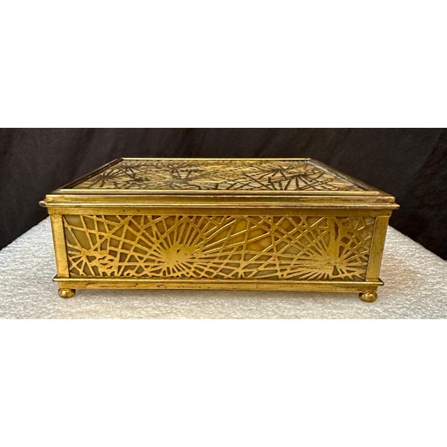 Early 20th Century Early 20th Century Tiffany Studios Pine Needle Pattern Hankerchief Box For Sale - Image 5 of 10