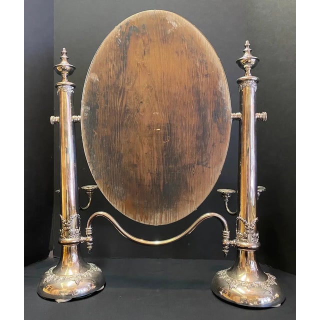 Victorian Sheffield Large Silver-Plated Dressing Mirror For Sale - Image 11 of 13