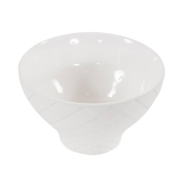 Texture was the main focus for these lovely harlequin patterned earthenware pots. Finished in a glossy white, both of...