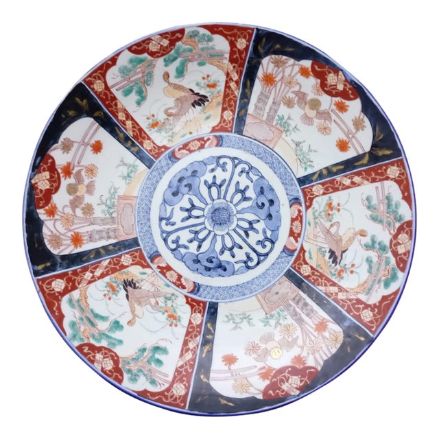 Japanese Imari Porcelain Large Decorative Plate (1876) For Sale