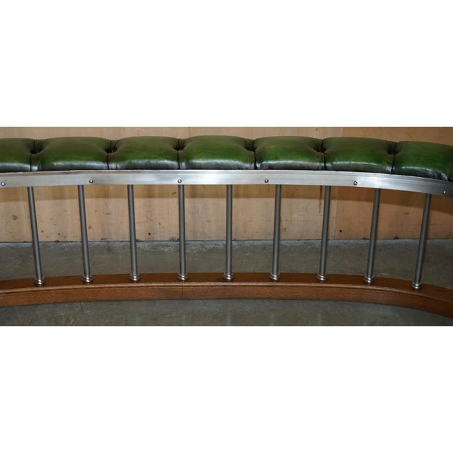 Victorian Chesterfield Demi Lune Fireplace Club Fender in Leather For Sale - Image 14 of 17