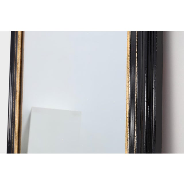 French Louis Philippe Mirror in Black Laquered and Gilted Wood, 1850 For Sale - Image 6 of 10