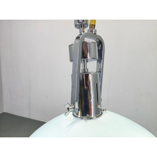 Turquoise Bauhaus Adjustable Ceiling Light in Brass and Glass from Otto Mueller, 1930s For Sale - Image 8 of 17