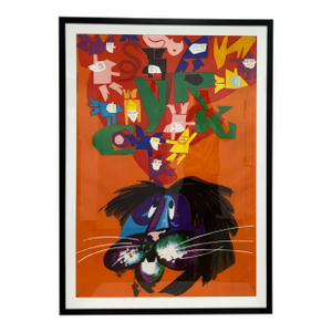 Tadeusz Jodlowski Polish Cyrk "Circus" Lion Poster Print, Circa 1979