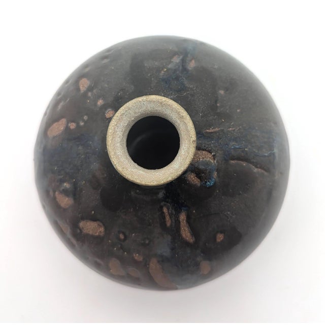 1975 Artist Signed Glazed Stoneware Bud Vase For Sale - Image 9 of 11