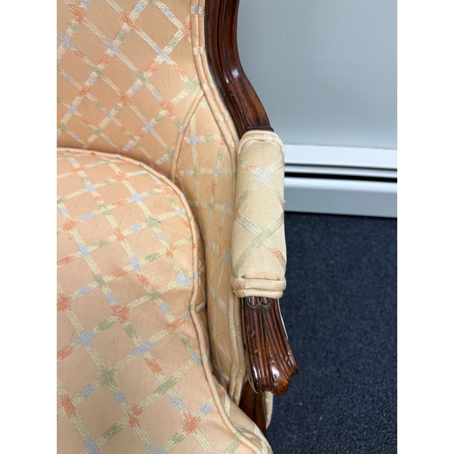 Late 20th Century Upholstered French Bergere Chair For Sale - Image 9 of 12
