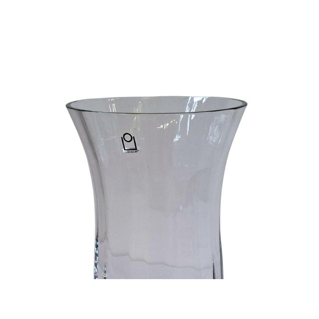 Glass Vintage Crystal Centerpiece Vase from Ichendorf, 1970s For Sale - Image 7 of 8