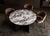 Contemporary Round Dining Table in Calacatta Viola Marble and Smoked Oak by Lebanto For Sale - Image 3 of 3