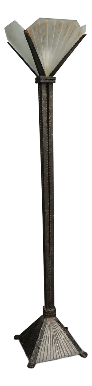 Art Deco Wrought Iron Square Floor Lamp