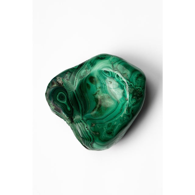 Gemstone Malachite Natural Specimen Vide Poche Stone Paperweight For Sale - Image 7 of 12