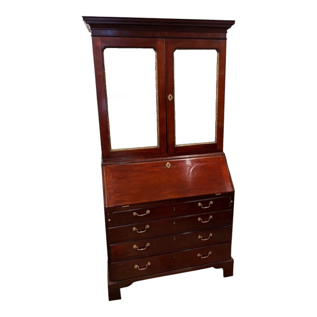 18th Century English George III Mahogany Secretary For Sale