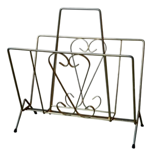 Vintage Gold Heart Magazine Rack, 1950s