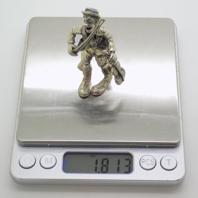 Vintage Italian Handmade Silver Circus Violinist Figurine from Angini, Arezzo, Tuscany, Italy, 1970s For Sale - Image 12 of 14
