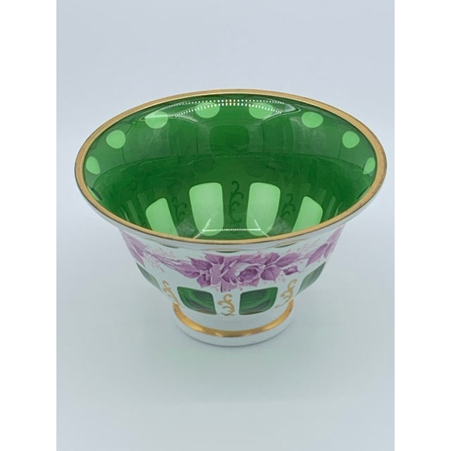The beauty of this Moser style hand blown and hand painted bowl, a true work of art, that will elevate any space! This...
