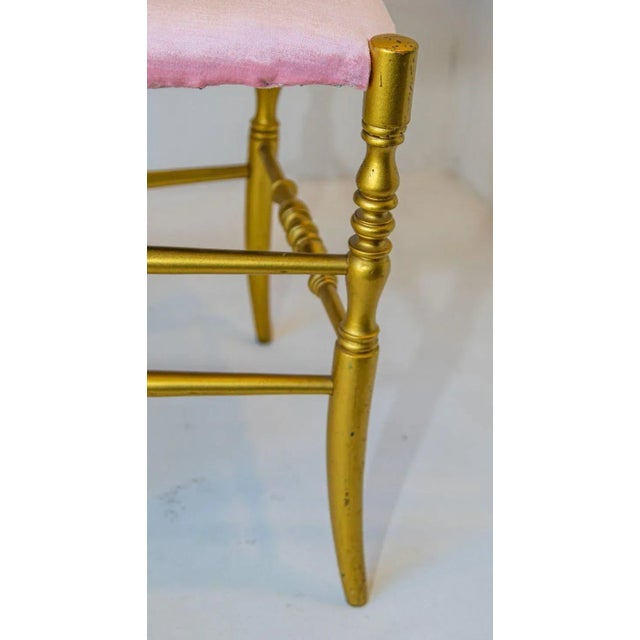 1960s Vintage Gilt Wood Chiavari Side Chair For Sale - Image 11 of 13