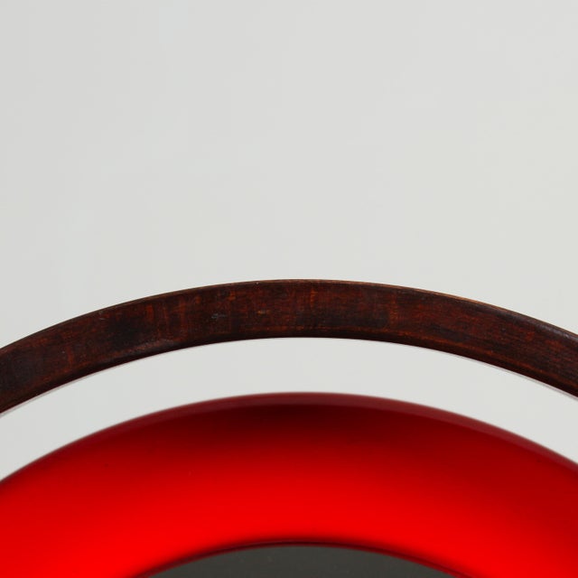Poltronova SP63 Sandretta Table Mirror in Red Lacquered Wood by Ettore Sottsass for Poltronova, 1966 For Sale - Image 4 of 18