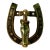 Vintage, English Brass Horse and Horseshoe Doorknocker For Sale