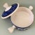 1950s Vallauris Allix Picault, Vintage MCM Signed Casserole Enameled Faience Tureen White and Blue Cobalt, Made in France For Sale - Image 5 of 13