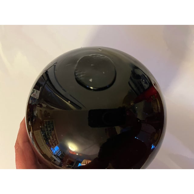 Antique 19th Century American Blown Glass Amber Witch's Ball For Sale - Image 10 of 18