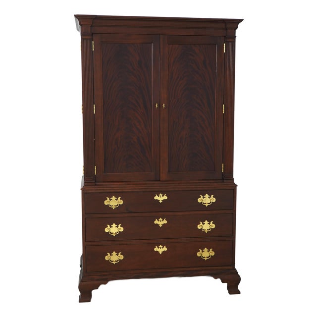 Stickley Colonial Williamsburg Mahogany Entertainment Unit Armoire For Sale