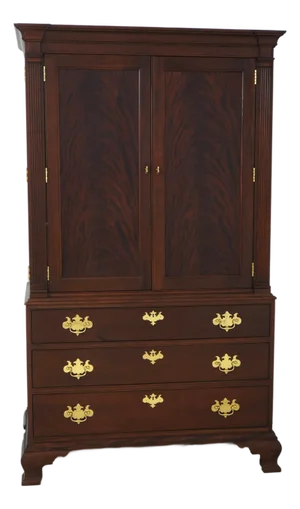 Stickley Colonial Williamsburg Mahogany Entertainment Unit Armoire
