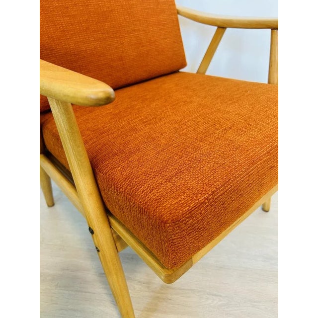 Orange Boomerang Armchair from Ton, Former Czechoslovakia, 1960s For Sale - Image 6 of 11