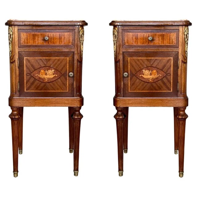 19th Century French Louis XVI Guillaume Grohé Style Bedside Cabinet For Sale - Image 13 of 13