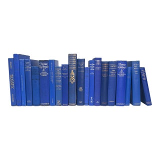 Decorative Books - Vintage Royal Books - Blue Books by the Foot For Sale