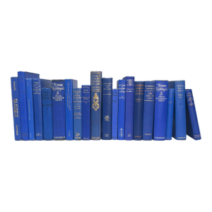 Decorative Books - Vintage Royal Books - Blue Books by the Foot