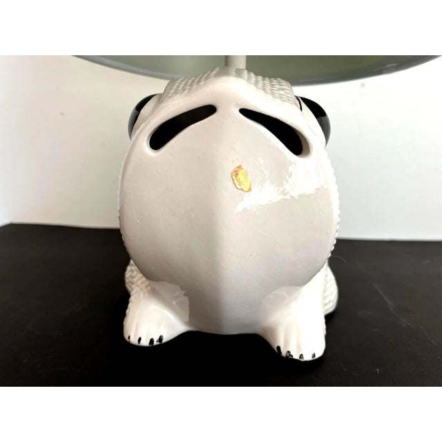 White 1950s Italian Frog Lamp & Shade For Sale - Image 8 of 12