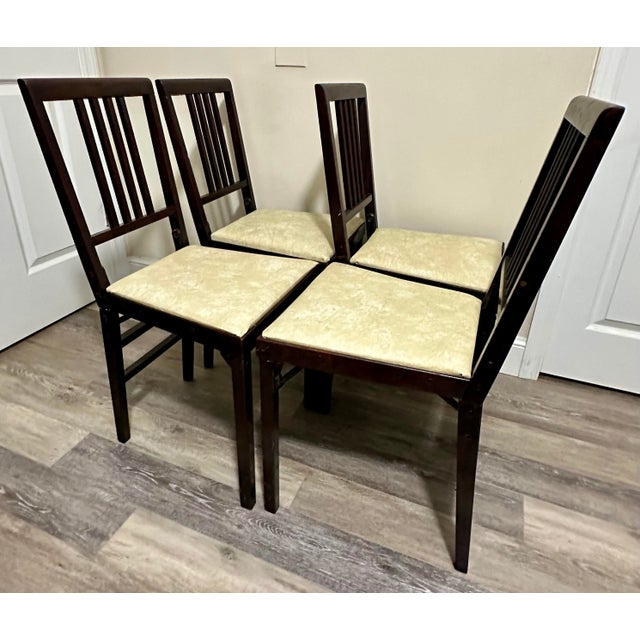 Mid 20th Century Vintage Mid 20th Century Leg-O-Matic Folding Chairs- Set of 4 For Sale - Image 5 of 12