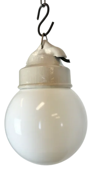 Vintage White Porcelain Pendant Light, 1970s