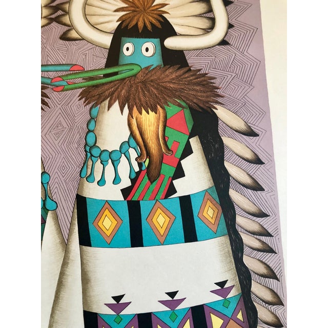 1980s Alice Asmar, Shalako Dancer, Native American Indian Lithograph California Woman Artist, 1980 For Sale - Image 5 of 7