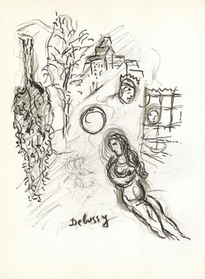 Chagall Sketch 4 Lithograph Paris Opera 1966