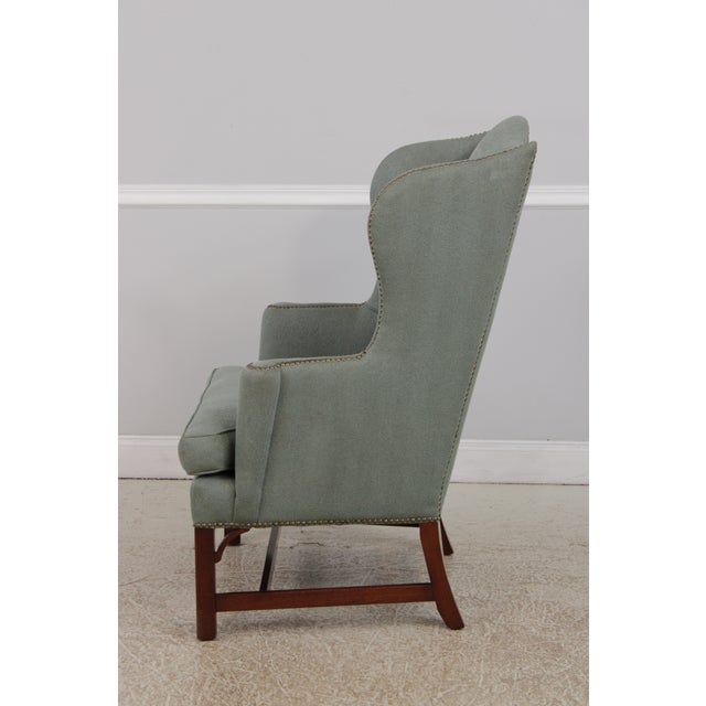 1980s Pair of Kittinger Williamsburg High Back Wing Chairs For Sale - Image 5 of 18