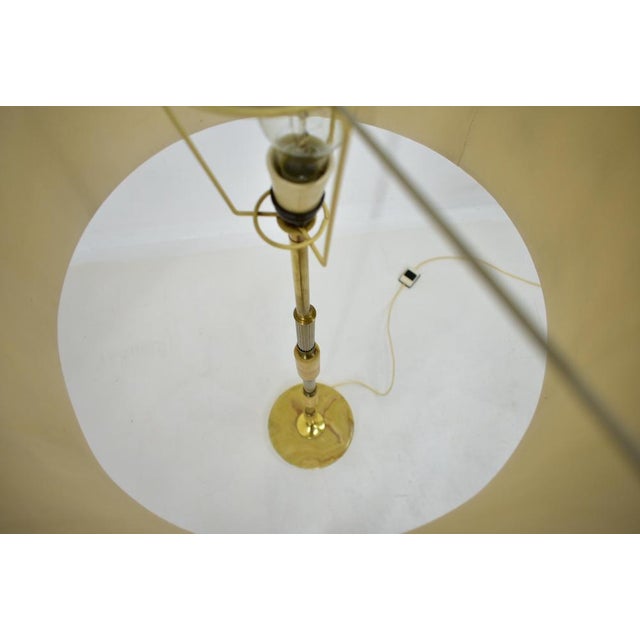 Metal Mid-Century Alabaster and Brass Floor Lamp, Czechoslovakia, 1950s For Sale - Image 7 of 18