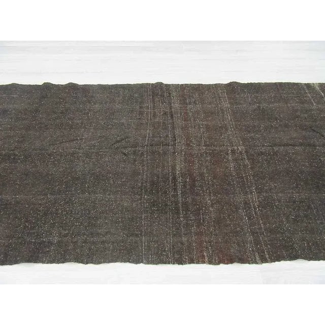 Vintage Black Turkish Goat Hair Kilim Rug - 4′11″ × 13′ For Sale - Image 4 of 6