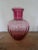Vintage Cranberry Glass Vase For Sale - Image 4 of 4