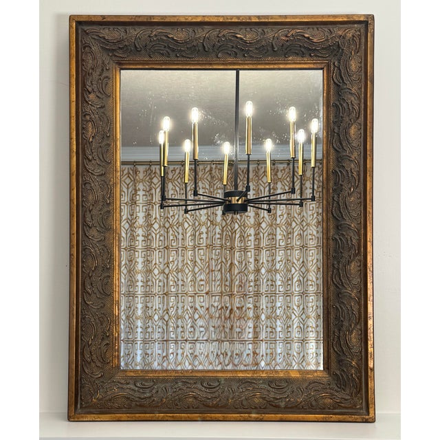 Baroque Vintage Baroque Revival Black, Bronze & Gold Solid Wood Wall Mirror For Sale - Image 3 of 12